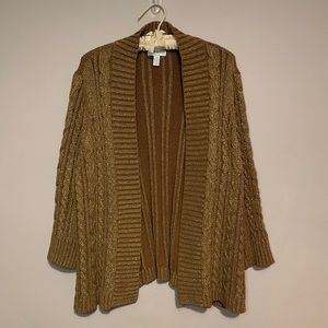 Charter Club Knot Cardigan GOLD Luster Petite XL
